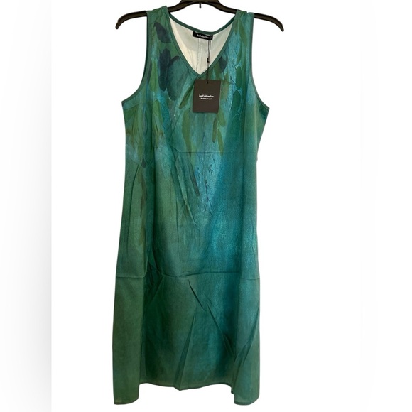 Just Fashion Now Sleeveless V-Neck Sheath / Slip Dress, Green - Picture 1 of 3